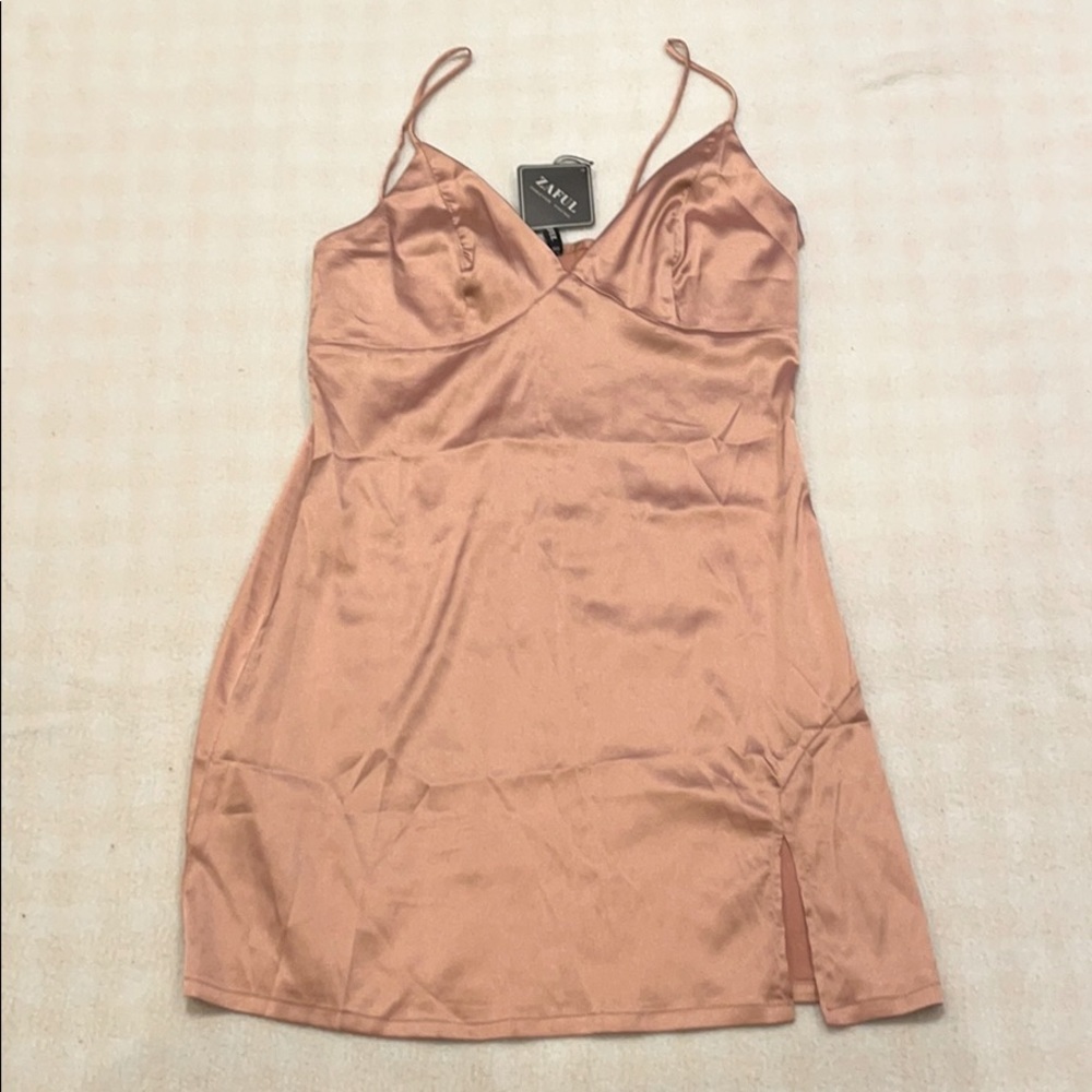 Satin Cream Mini Dress